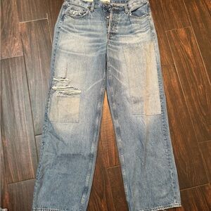Stylish Blue Distressed Boyfriend Jeans